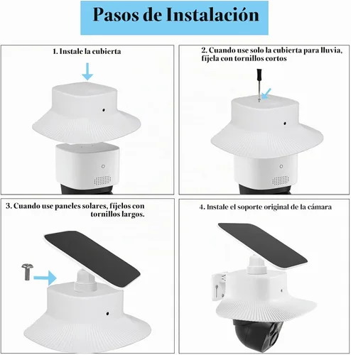 Vista 6 de Funda de lluvia compatible con Eufy Security SoloCam S340 (versión 2026), parasol para Eufy S340, resistente a la intemperie, cubierta de cámara