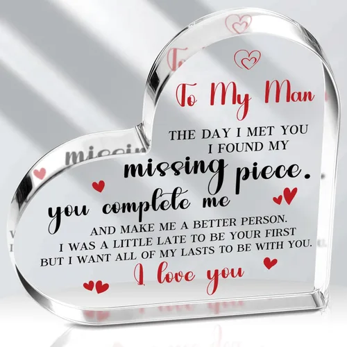 Vista 10 de Regalos para novia para mi novio, romántico día de San Valentín, regalo para él, su novio, novia, marido, esposa, corazón acrílico, recuerdo
