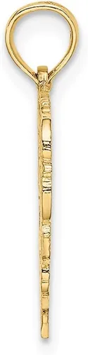 Vista 2 de Colgante de oro amarillo macizo de 14 quilates con letra inicial en corazón del alfabeto - 0.591 in x 0.551 in, Metal, No es una piedra preciosa