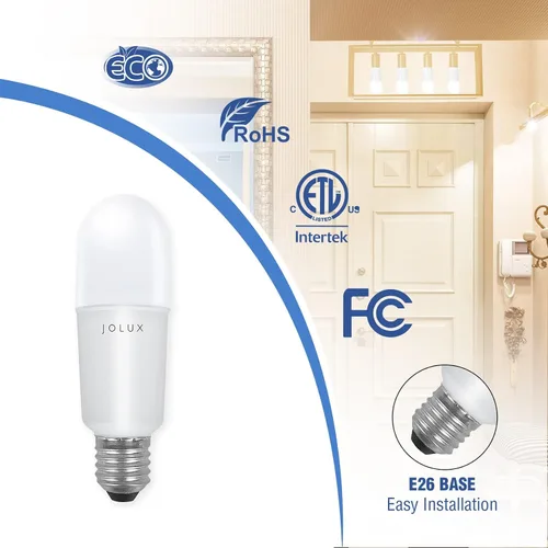 Vista 3 de Jolux Focos LED para accesorios cerrados, equivalente a 100 W (14 W), 2700 K blanco suave, 1500 lm, base E26 delgada de 1.81 pulgadas, no regulable