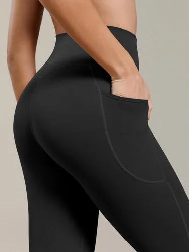 Vista 5 de ODODOS Pantalones capri de yoga suaves como mantequilla para salón con bolsillos para mujeres, leggings capri de cintura alta de 14"/19"/21