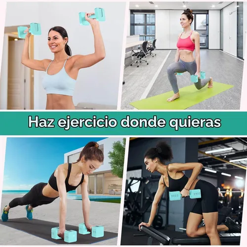 Vista 6 de Hezeyferg Adjustable Dumbbells Set for Women/Men Home Gym Azul
