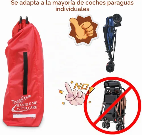 Vista 4 de Bolsa de viaje para cochecito de avión, para cochecitos de paraguas individuales, color negro