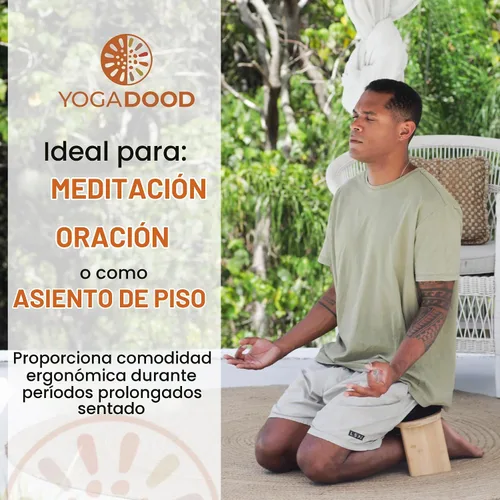 Vista 3 de Banco de meditación Yoga Dood - Taburete plegable de meditación de bambú