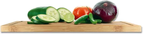 Vista 5 de Noveltia Tabla de cortar de bambú para cocina con ranura para jugos, tabla gruesa de madera para cortar verduras, frutas, carne, quesos y más