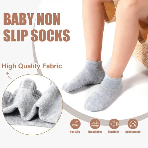 Vista 4 de SkiBeaut 15 pares de calcetines antideslizantes para niños pequeños, calcetines antideslizantes para niños y niñas de 0 a 7 años