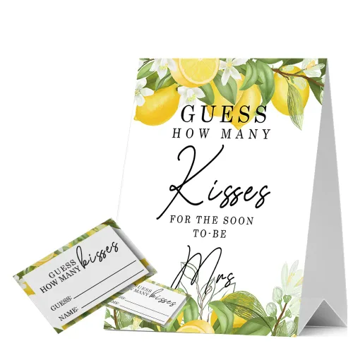 Vista 7 de Guess How Many Candies Baby Shower Games, paquete de 1 logotipo y 50 tarjetas, estrella y luna dorada, nube azul, letreros de baby shower, juego