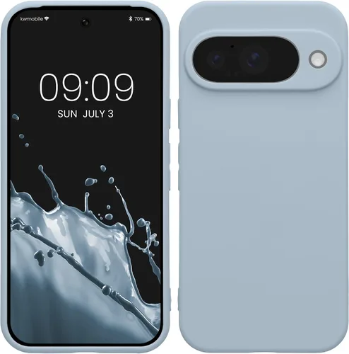 Vista 45 de kwmobile Funda compatible con Google Pixel 9 - Funda protectora delgada de TPU para teléfono - Acabado mate suave - Piedra antigua