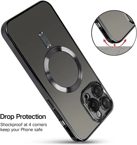 Vista 4 de OOK Funda para teléfono hecha para iPhone 15 Pro Max (6.7 pulgadas) con protector de lente de cámara (compatible con MagSafe), antiarañazos, a