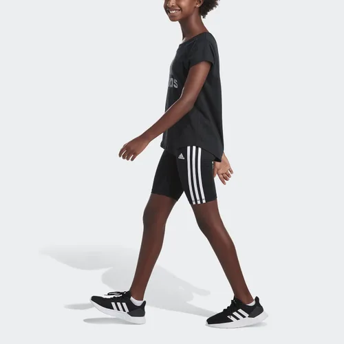 Vista 4 de adidas Pantalones cortos de bicicleta de 3 rayas con cintura desmontable para niñas