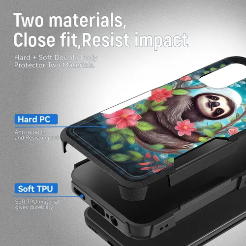 Vista 250 de Funda para Galaxy A14 5G, resistente de doble capa híbrida de policarbonato duro, goma suave, a prueba de golpes, funda protectora resistente