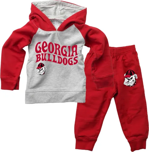 Vista 29 de Wes and Willy Conjunto de pantalón y sudadera con capucha universitaria para bebés y niños pequeños