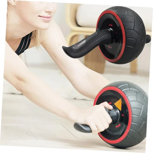 Vista 9 de Rueda de rodillo de goma para abdominales con alfombrilla gruesa para entrenamiento muscular silencioso y abdominal, dispositivo de fitness