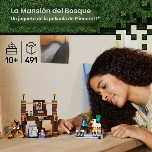 Vista 2 de LEGO Minecraft Woodland Mansion Arena de Combate – Juguete de construcción para niños a partir de 10 años – Incluye figuras de Steve, Garrett