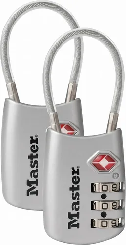 Vista 18 de Master Lock 4688D Candado para Equipaje con Combinación Personalizable Aprobado por TSA, 1 Unidad, Plateado Colores surtidos