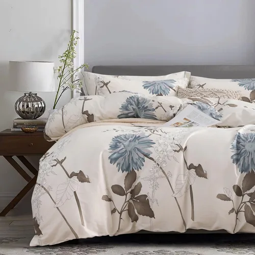 Vista 24 de Sleepbella - Edredón tamaño individual, algodón de 600 hilos, patchwork a rayas en blanco y azul marino, diseño reversible en azul, con relleno
