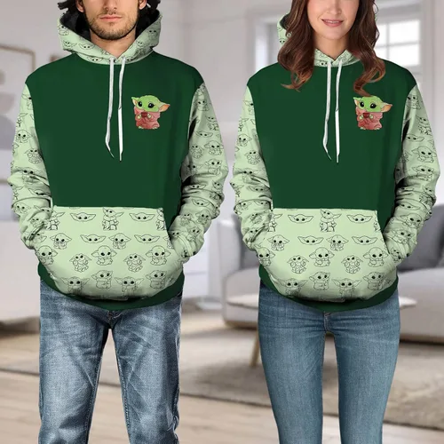 Vista 4 de GEPOSTORE Sudadera con capucha Allien 3D, regalo para los amantes de Allien, ropa Allien, camisa Allien, sudadera con capucha Too Cute I Am Allien