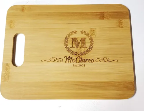 Vista 2 de Tabla de cortar de bambú personalizada personalizada, tabla de cortar grabada, regalo de boda, aniversario, regalo de chef, regalo personalizado