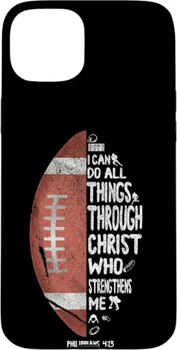 Vista 8 de iPhone 13 I can do all things through Christ Philippians 4:13 - Funda de fútbol