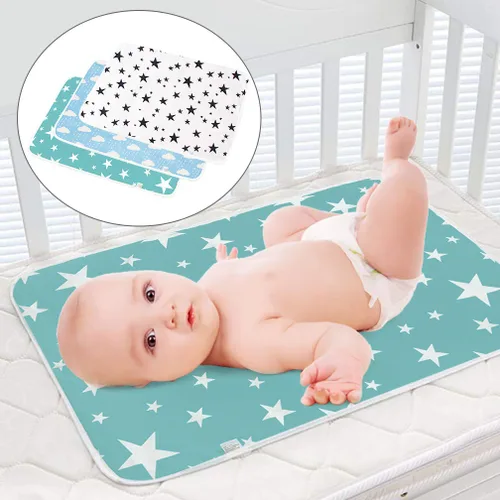 Vista 12 de Maveek - Paquete de 2 cambiadores de pañales para bebé, 19.6 x 27.5 pulgadas, impermeable, portátil, cambiador de pañales de viaje, tapetes 2 gris