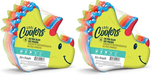 Vista 12 de Cool Coolers Kids Shaped Ice Packs for Lunch Boxes - Reusable Slim Ice Packs for Kids Lunch Box, Freezer Packs for Bento Boxes, Long Lasting, BPA