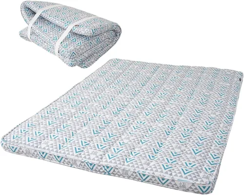 Vista 17 de EMOOR Colchón de futón japonés de triple pliegue Machi con protector de colchón S-Twin gris, fuelle plegable, almacenable, lavable, para dormir