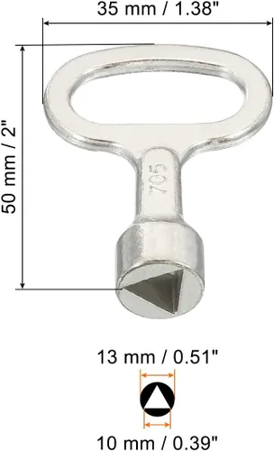 Vista 2 de PATIKIL Llave de enchufe triangular, paquete de 8 llaves de interruptor de medidor de agua a gas para gabinete eléctrico para bloqueo de panel