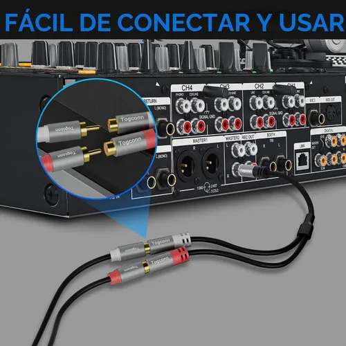 Vista 4 de Cable divisor adaptador en Y RCA, paquete de 2 unidades, 1 RCA hembra a 2 RCA macho estéreo de audio y video subwoofer, cable de extensión
