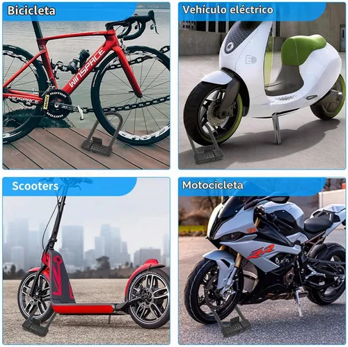 Vista 5 de Cerradura en U para bicicleta resistente, cerradura de bicicleta con contraseña de combinación de 4 dígitos con grillete de bloqueo en U