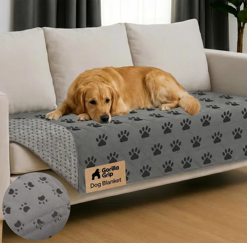 Vista 23 de GORILLA GRIP® Manta impermeable para perro, funda de sofá a prueba de fugas para perros, parte trasera de agarre de silicona, protege el sofá
