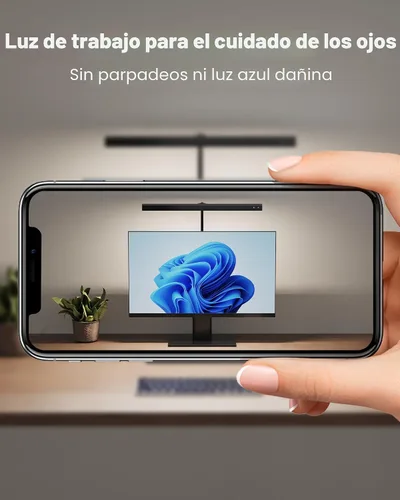 Vista 7 de SUPERDANNY Lámpara de escritorio LED para oficina y hogar, lámpara de escritorio para el cuidado de los ojos con cuello de cisne ajustable, 12W Negro