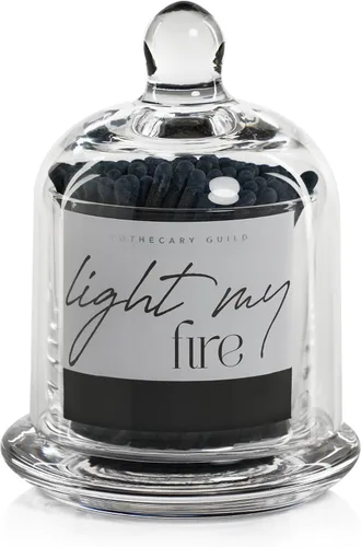 Vista 4 de Zodax Apothecary Guild Light My Fire Matches con cúpula de cristal, 3 pulgadas/150 unidades, palo negro con punta verde