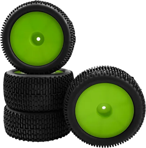 Vista 9 de Neumático de goma OD 88mm/3.46" delantero trasero y llantas de rueda de plástico con cubo de 12mm Hex compatibles con Redcat Tornado Shockwave HPI