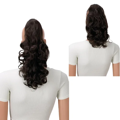 Vista 17 de PRETTYSHOP 16 o 20 pulgadas clip para el pelo en extensión cola de caballo 2 en 1 rizada resistente al calor