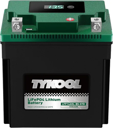 Vista 9 de TYKOOL LFP4L-BS-STD - Batería de litio de 12 V, sustituye a YTX4L-BS, 140CCA 3Ah, se adapta a ATV motocicleta, scooter, cortacésped, compatible