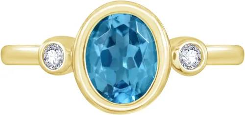 Vista 2 de Tienda Essentials Anillo de plata de ley chapada en oro con amatista y elementos infinitos con circonita cúbica con acabado texturizado
