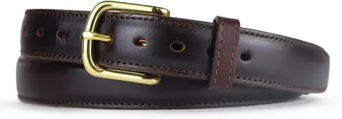 Vista 8 de Cinturón de vestir italiano de cuero de grano completo con núcleo de acero - Funda CCW Cinturón de transporte diario Negro