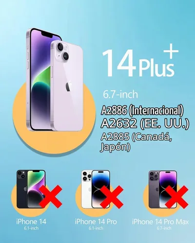 Vista 2 de Ayake Reemplazo de pantalla para iPhone 14 Plus, pantalla LCD FHD de 6.7 pulgadas y digitalizador táctil True Tone con Face ID programable