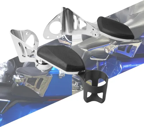 Vista 9 de Reposabrazos para pasajero con portavasos ajustable para Harley Touring Electra Glide FLHT, Road Glide Ultra FLTR, Tri Glide FLHTCUTG 2014-2024 Negro