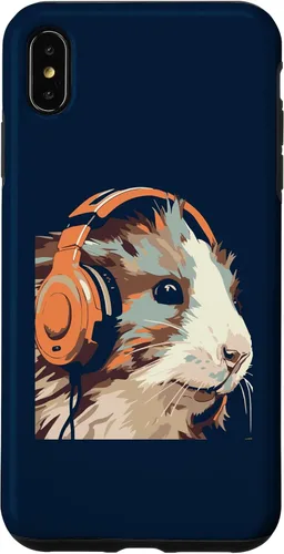 Vista 7 de iPhone 14 Funny Guinea Pig Gerbil & Headphones Case