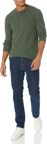 Vista 4 de Tienda Essentials Camisa Henley de manga larga ajustada para hombre