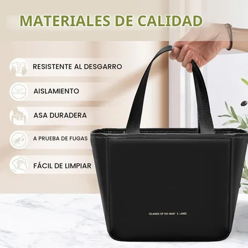 Vista 2 de Lonchera para Mujeres, Bolsa de Almuerzo para Mujeres Simple Reutilizable Aislada Bolsa Tote de Almuerzo Linda Bolsa Refrigeradora de Almacenamiento