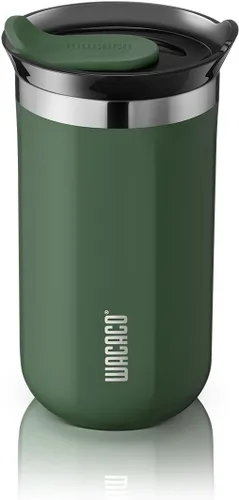 Vista 23 de Taza de viaje Octaroma Classico de WACACO, vaso de viaje de acero inoxidable de doble pared con tapa para beber, 6 fl oz (180ml), ámbar amarillo