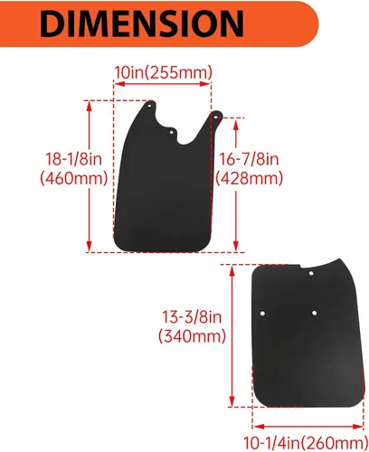 Vista 6 de ECOTRIC Aletas de barro compatibles con Toyota Tacoma 1995-2004 4x4 Prerunner con ruedas de 6 lengüetas, 4 guardabarros guardabarros protector