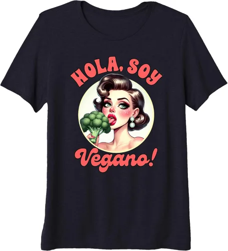 Vista 3 de Vegan Life Vegetarian Broccoli Spanish Hola Soy Vegano Premium Tri-blend T-Shirt