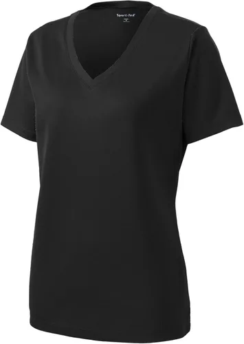 Vista 3 de SPORT-TEK Women's PosiCharge RacerMesh V-Neck Tee Athletic Fit T-Shirt, Workout Clothing for Gym, Spring & Summer Fashion