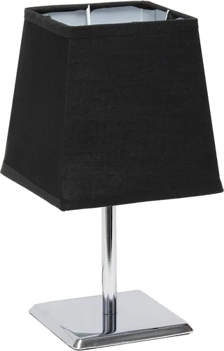 Vista 10 de Simple Designs LT2062-GRY - Mini lámpara de mesa de cromo cuadrado con pantalla de tela Empire, gris