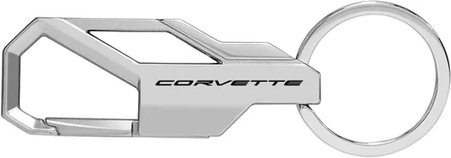 Vista 6 de iPick Image Llavero de metal para Chevrolet Corvette C8, estilo mosquetón, solo con licencia
