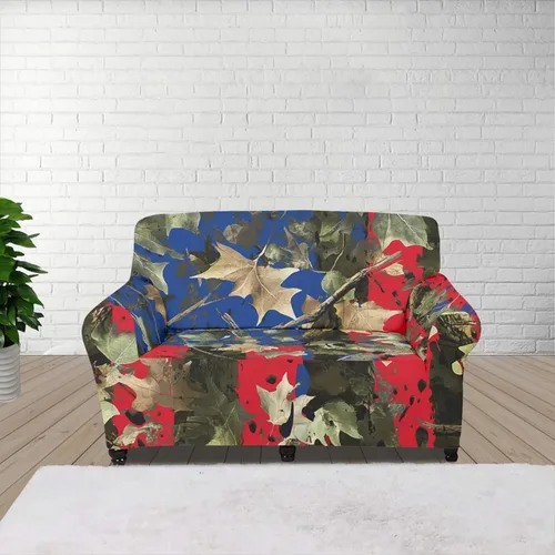Vista 42 de ZOUTAIRONG Fundas elásticas para sofá con estampado de ramas de camuflaje 3D para sofá, funda para muebles de un solo cojín, decoración del hogar u