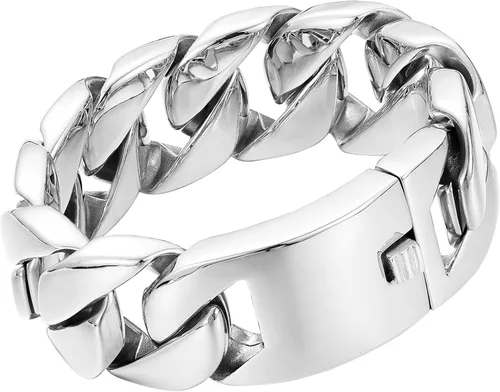 Vista 9 de AYiFFWTEO Collar de Pulsera de Cadena de Oro de 32mm de Ancho, Cadena de Oro Pesada con Caja, Chapado en Oro de 18K, Acero Inoxidable 316L, Cadena